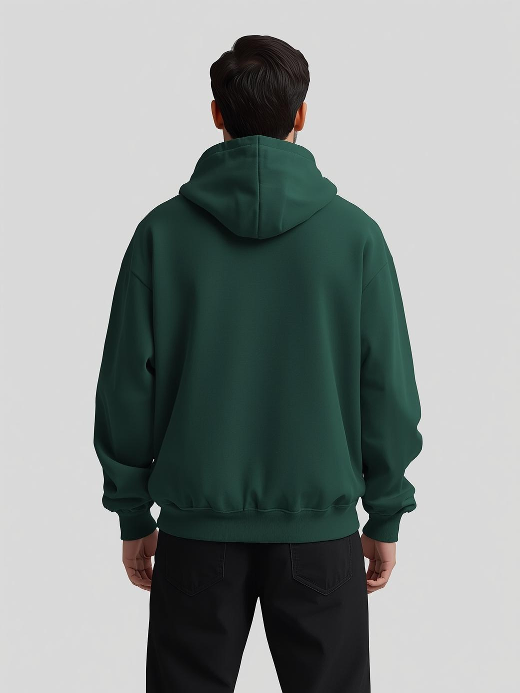 Green Plain Oversized Hoodie