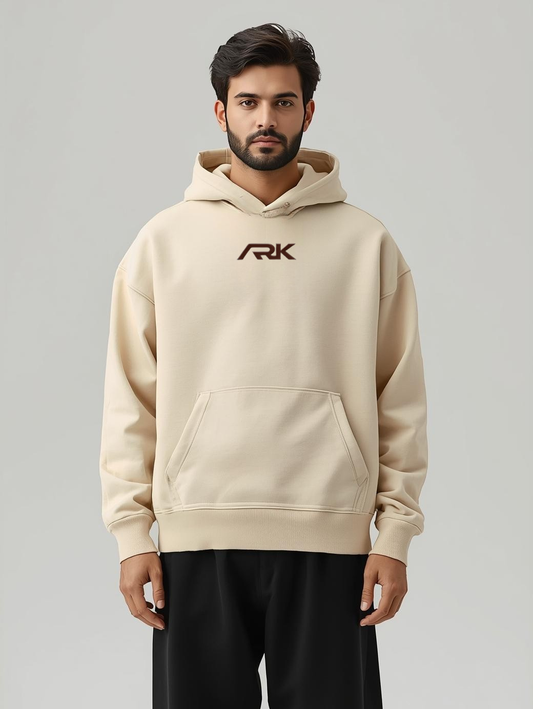 Beige Plain Oversized Hoodie