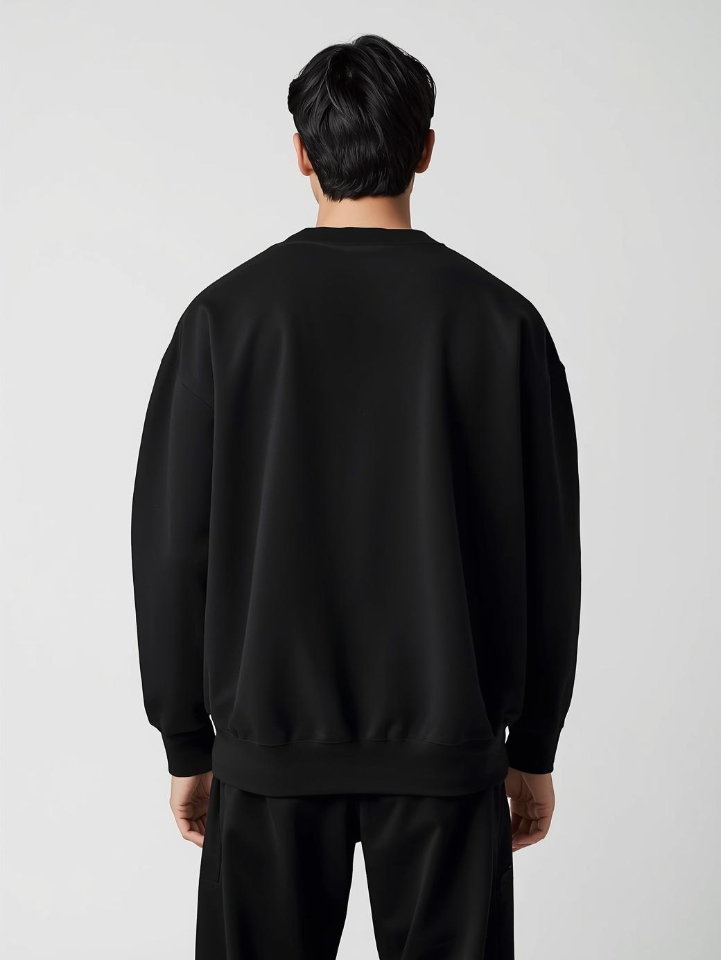 Black Essential Oversized Sweatshirt