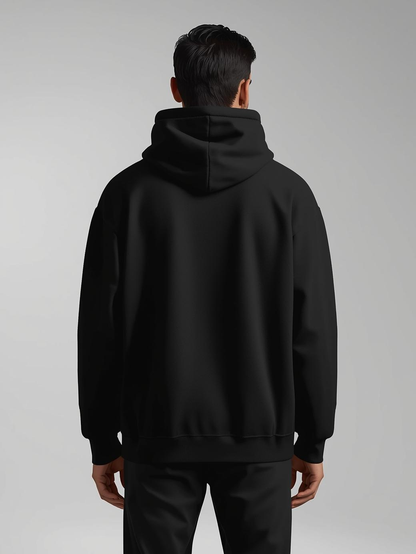 Black Plain Oversized Hoodie