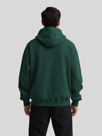 Green Plain Oversized Hoodie