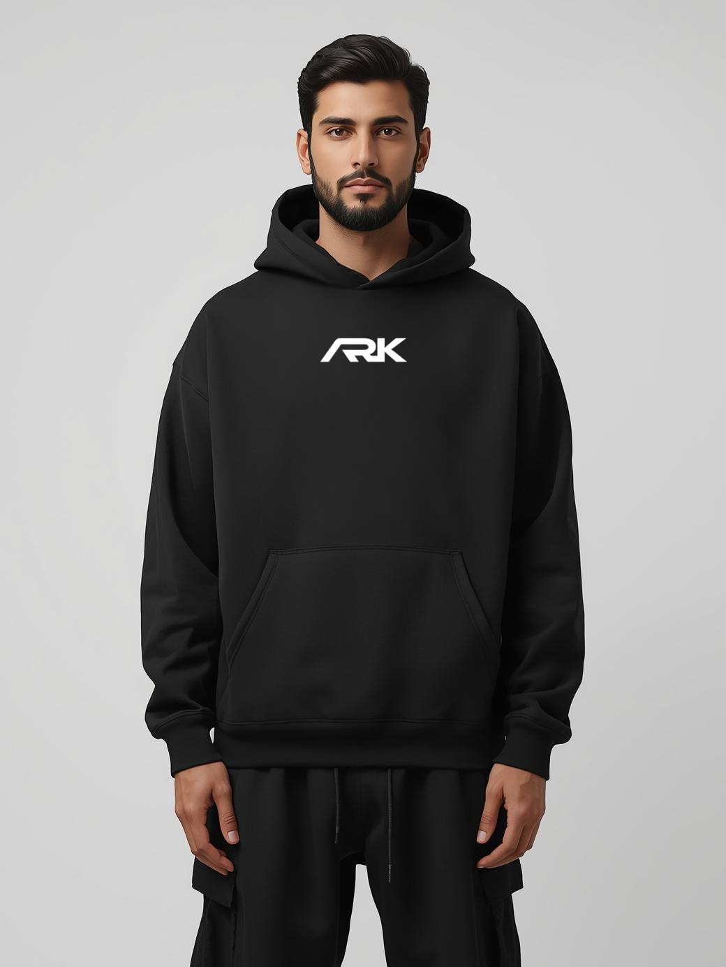 Black Plain Oversized Hoodie