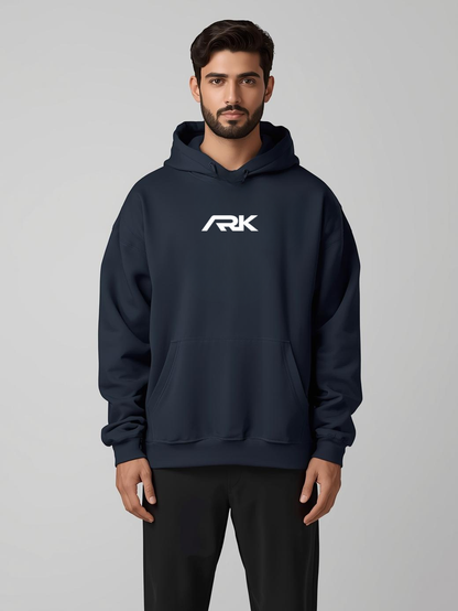 Blue Plain Oversized Hoodie