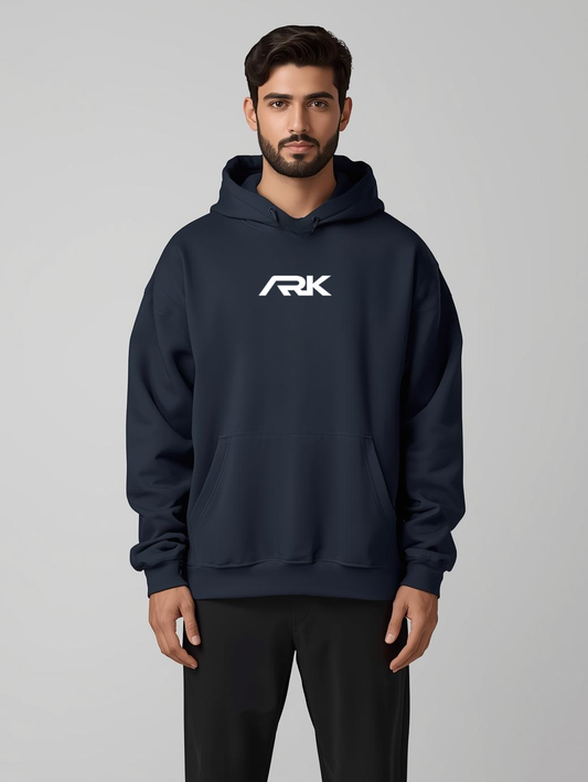 Blue Plain Oversized Hoodie