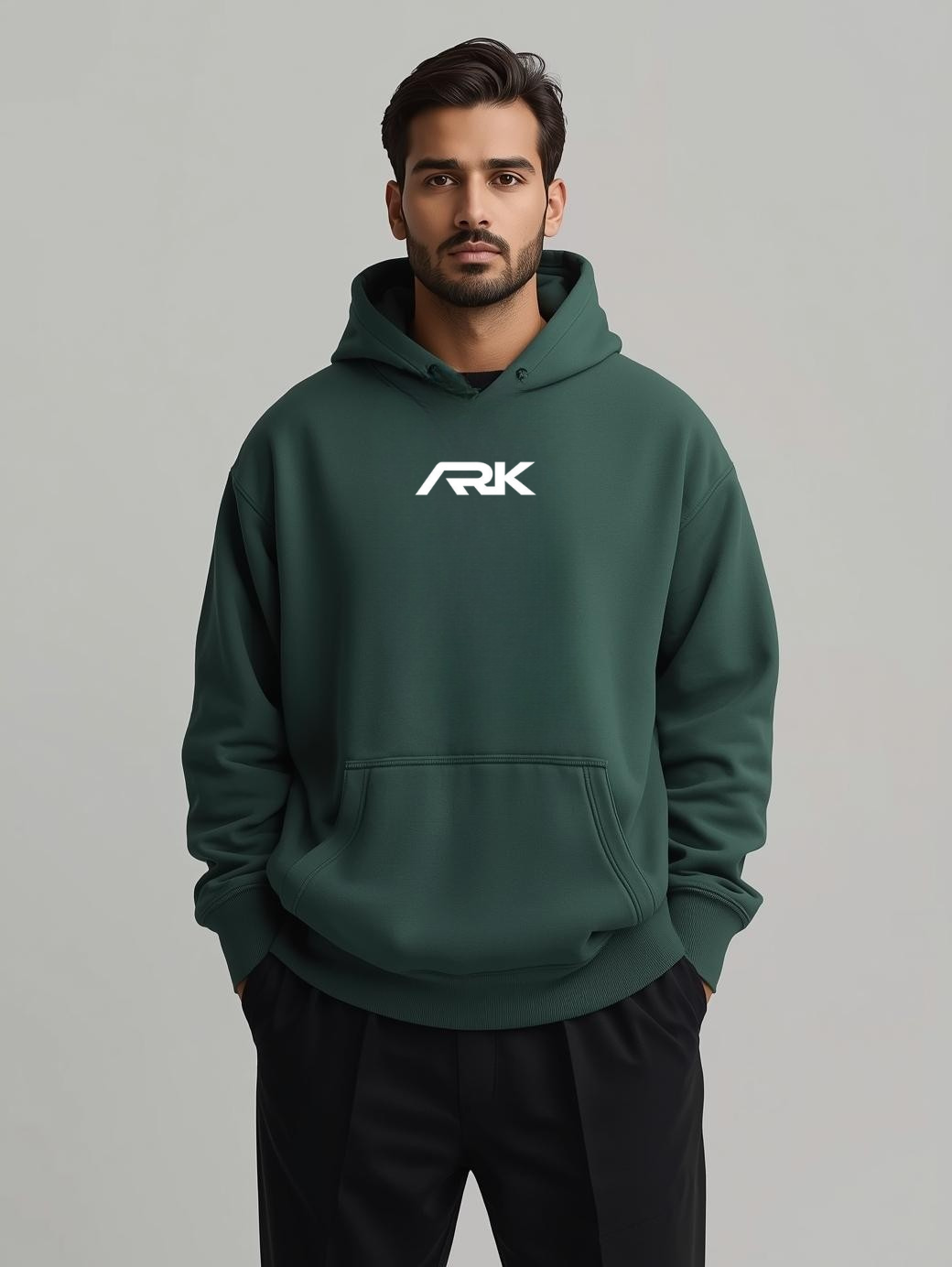 Green Plain Oversized Hoodie
